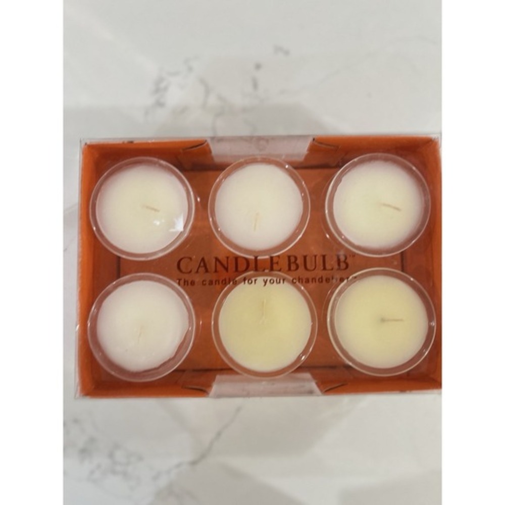 1 set Of 6 CANDLEBULB FOR‎ CHANDELIER  Real Candles Glass Screw-in White/Cream